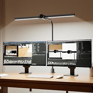 Lampe de Bureau LED Honeywell avec Pince - HJ4 Sunturalux, Double Tête Flexible — Lampe de bureau menée