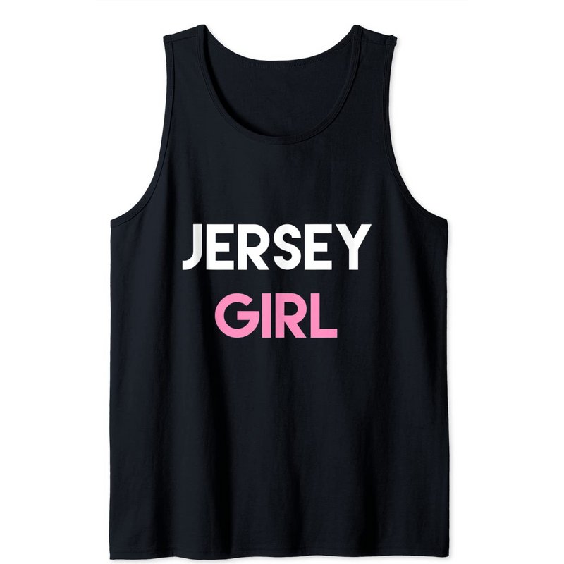 New Jersey Girl Shore Beach Tank Top for Men - Black — Mens T Shirts