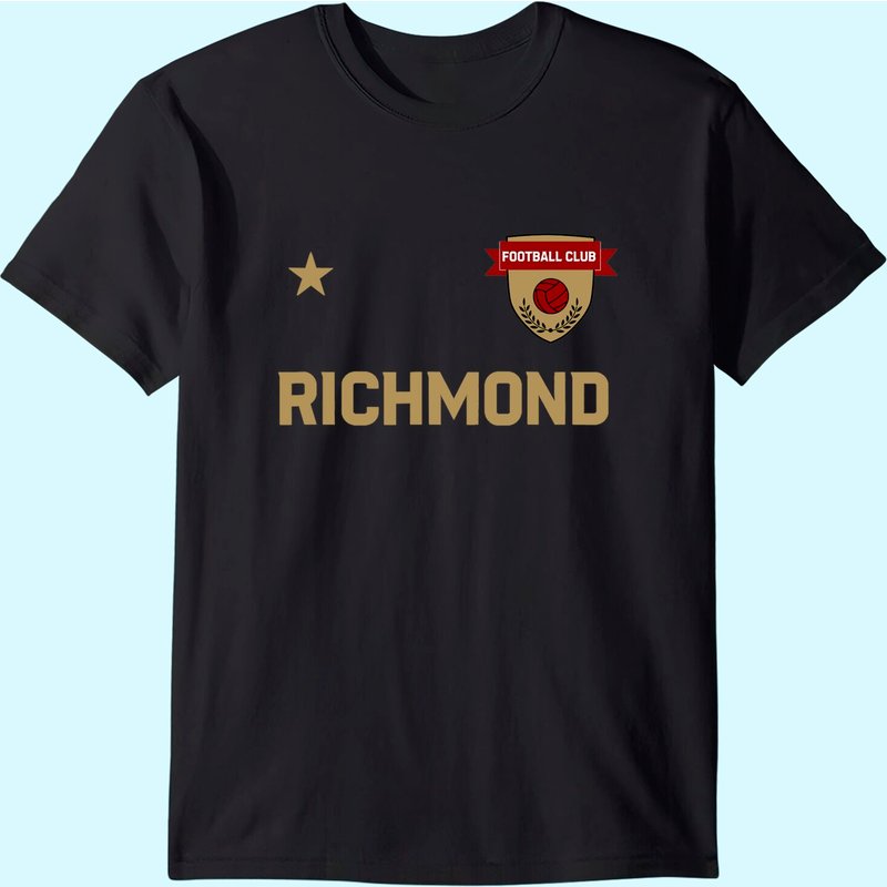T-Shirt de Soccer Richmond pour Hommes en Noir — T-shirts pour hommes
