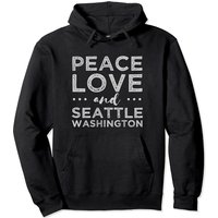 Hoodie à Capuche Peace Love Seattle Washington Hometown — Sweats à capuche pour hommes