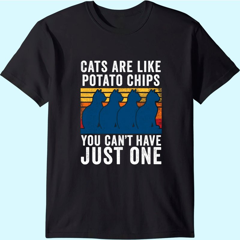 T-shirt pour hommes « Les chats sont comme des croustilles » — T-shirts pour hommes