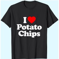 T-shirt humoristique I Love Potato Chips Heart pour hommes — T-shirts pour hommes