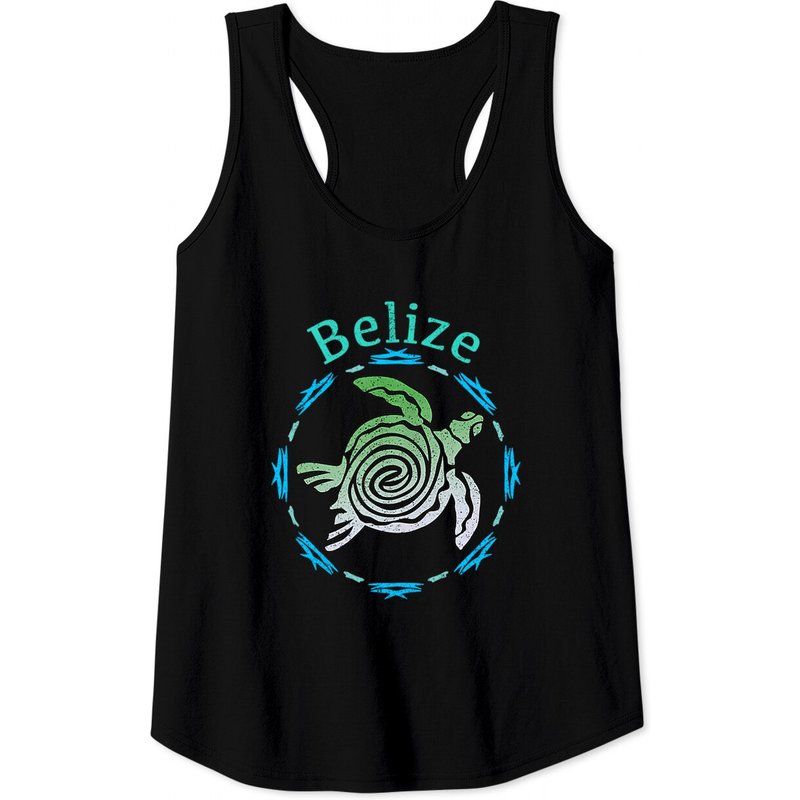 Belize Vintage Tribal Turtle Tank Top for Men — Mens T Shirts