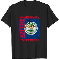 Belize Flag Vintage Distressed T-Shirt for Men