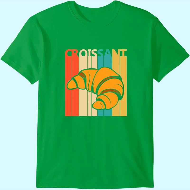 T-shirt Vintage Croissant pour Hommes en Noir — T-shirts pour hommes