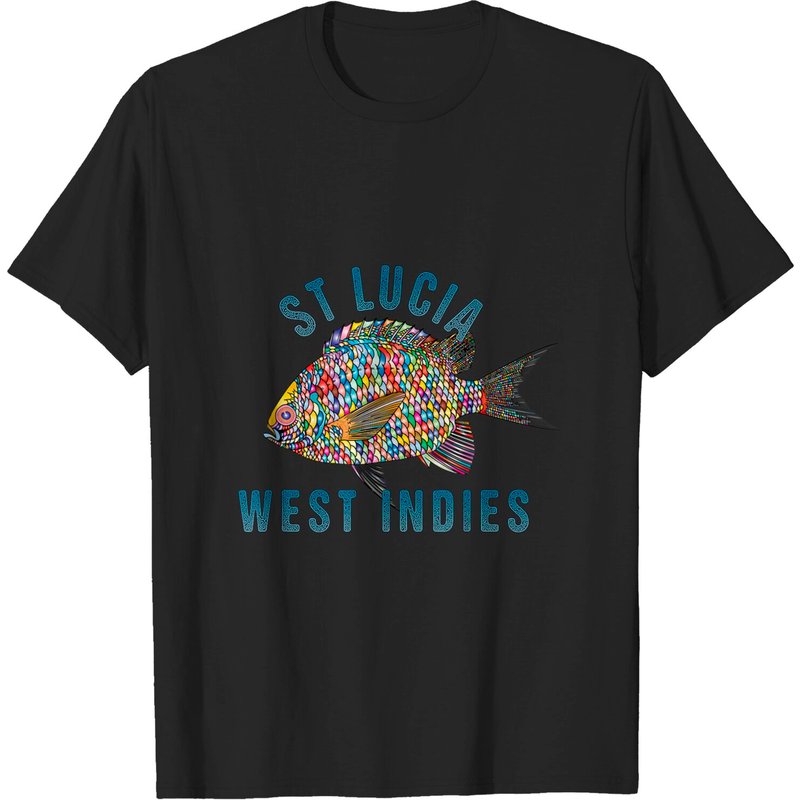 T-shirt St Lucia Beach pour hommes en noir — T-shirts pour hommes