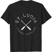 T-shirt Vintage St. Lucia pour hommes en noir — T-shirts pour hommes