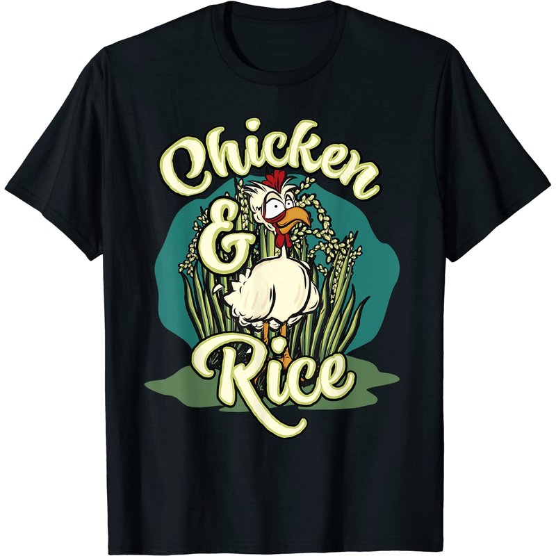 T-shirt Chicken & Rice pour hommes en noir — T-shirts pour hommes