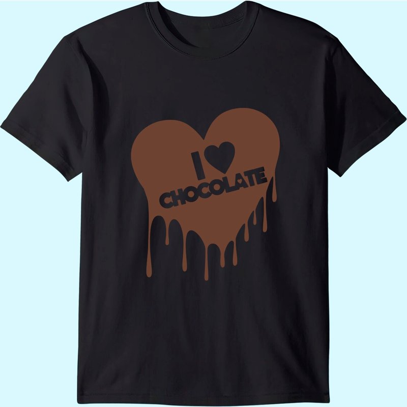 T-Shirt I Love Chocolate pour Hommes en Noir — T-shirts pour hommes