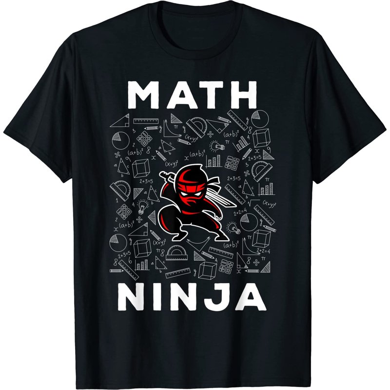 T-Shirt Math Ninja pour Hommes en Noir — T-shirts pour hommes