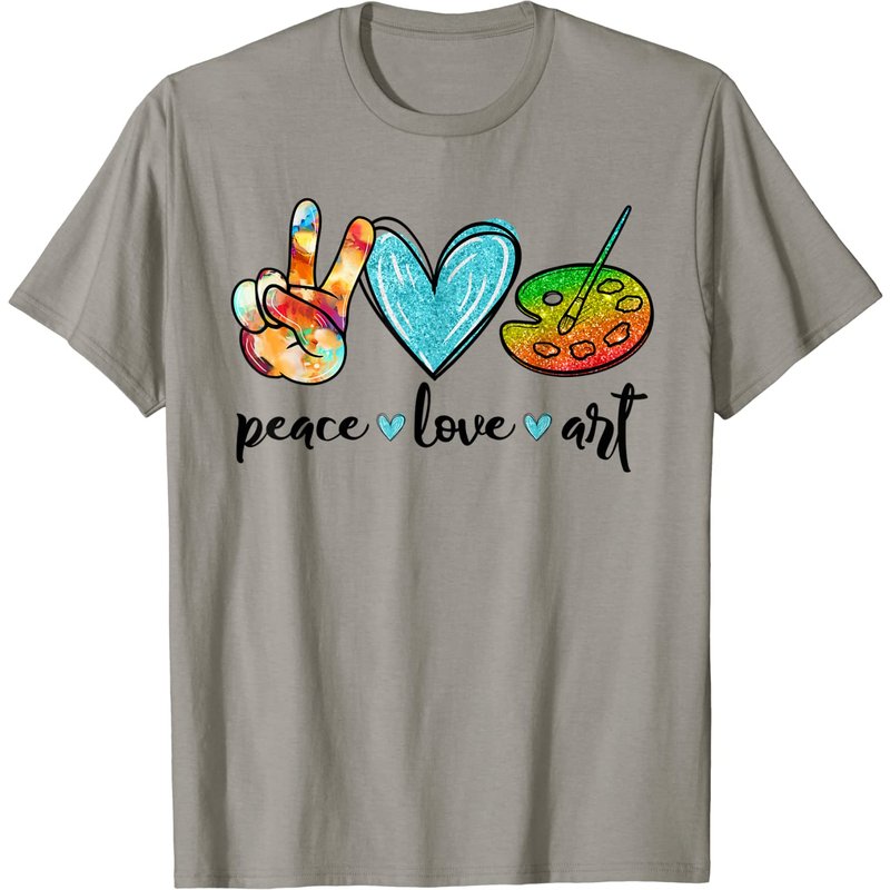 T-Shirt pour Hommes Palette de Peinture Peace Love Art — T-shirts pour hommes