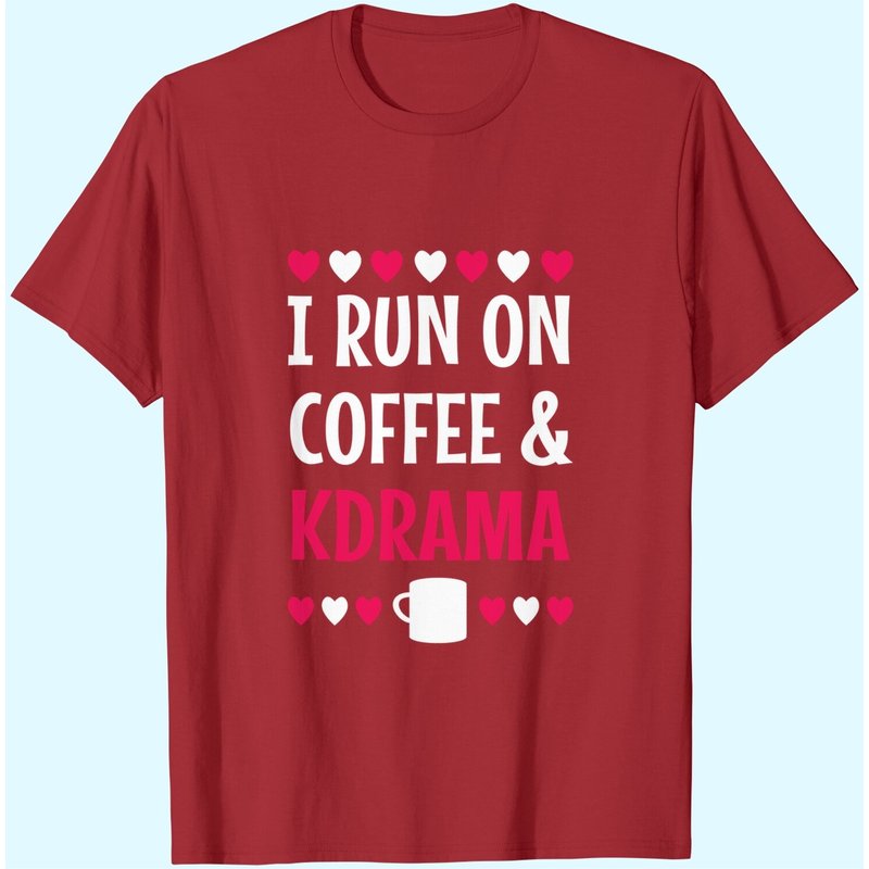 T-shirt I Run On Coffee Et Kdrama Pour Hommes — T-shirts pour hommes