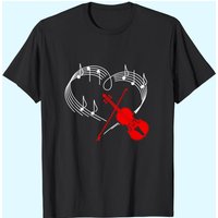 T-Shirt pour Hommes avec Design de Violon et Rythme Cardiaque — T-shirts pour hommes