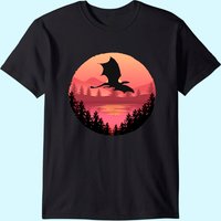 T-shirt pour hommes Flying Dragon Water Sunset Fantasy Art Sci-Fi — T-shirts pour hommes