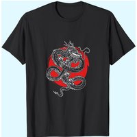 T-shirt pour hommes avec symbole de dragon et soleil asiatique — T-shirts pour hommes