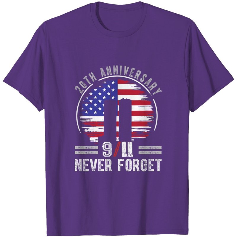 T-shirt Patriot Day 2021 Jamais Oublier 9-11 20e Anniversaire — T-shirts pour hommes