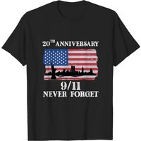 T-shirt pour hommes Never Forget 9/11 20e anniversaire Drapeau des États-Unis — T-shirts pour hommes
