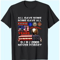 T-shirt pompier 9/11 avec impression d'aigle - Édition 20e anniversaire — T-shirts pour hommes