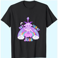 T-shirt Kawaii Pastel Atheist Satan Not Today Jesus pour hommes — T-shirts pour hommes