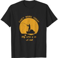 T-shirt pour hommes "Je ne peux pas travailler aujourd'hui, mon bras est dans un plâtre