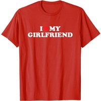T-shirt I Love My Girlfriend pour hommes en noir