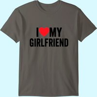 T-shirt I Red Heart My Girlfriend pour hommes — T-shirts pour hommes