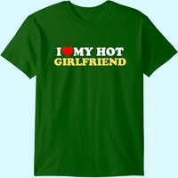 T-shirt I Love My Hot Girlfriend pour hommes - Noir — T-shirts pour hommes