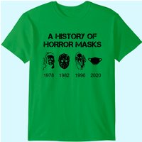 A History of Horror Masks Halloween & Movie T-Shirt for Men — Mens T Shirts