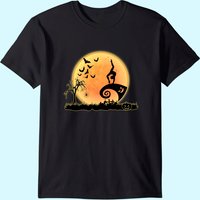 T-shirt Halloween Silhouette de Gymnaste et Lune pour Hommes