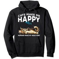 Cats Make Me Happy Humans Make My Head Hurt Pullover Hoodie