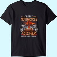 T-shirt pour hommes Christian Biker Riding Jesus