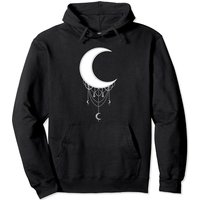 Crescent Moon Aesthetic Goth Soft Pullover Hoodie