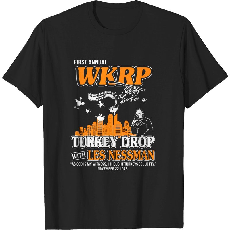 T-shirt Les Nessman de la première édition du WKRP Turkey Drop pour hommes — T-shirts pour hommes