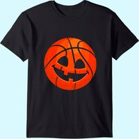 T-shirt Halloween Jack-o-lantern avec visage de citrouille de basketball pour hommes — T-shirts pour hommes
