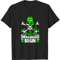 Let the Shenanigans Begin Irish Pirate St. Patrick's Day T-Shirt — Mens T Shirts