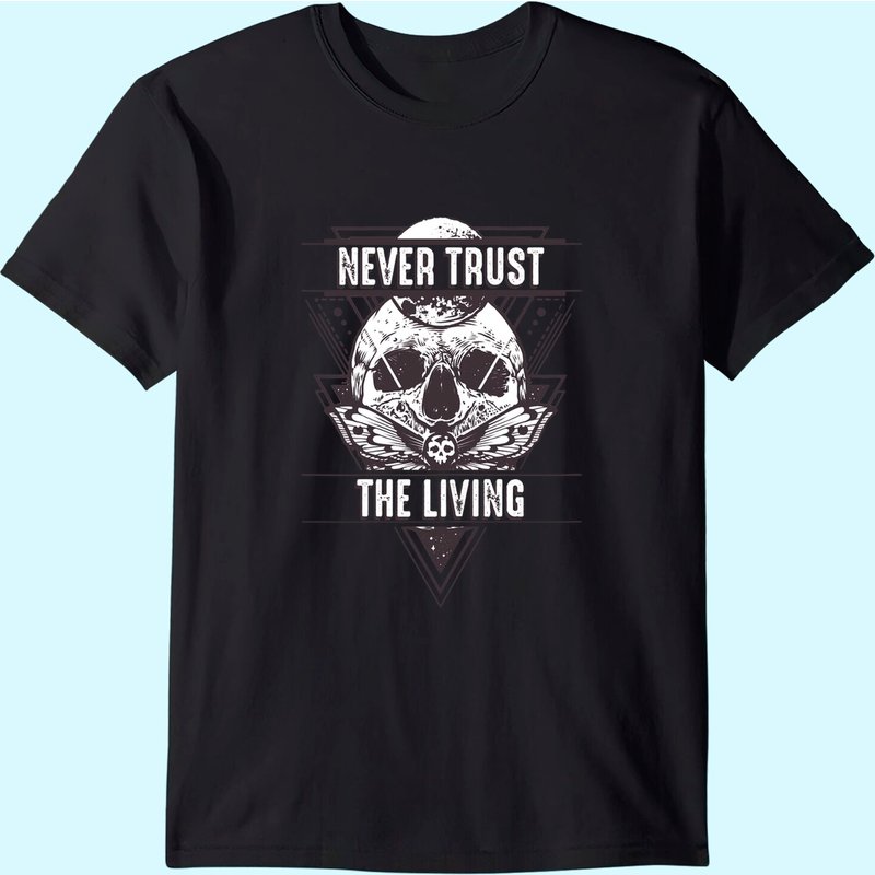 T-shirt pour hommes Never Trust The Living en noir — T-shirts pour hommes