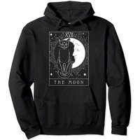 Hoodie Unisexe Graphique de Tarot avec Lune Croissante et Chat — Sweats à capuche pour hommes