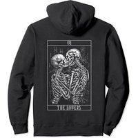 Hoodie à Capuche Tarot The Lovers - Amour Squelette Baisers Os — Sweats à capuche pour hommes