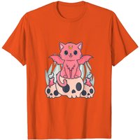 T-Shirt Kawaii Pastel Goth Chat Démon Creepy et Crâne pour Hommes