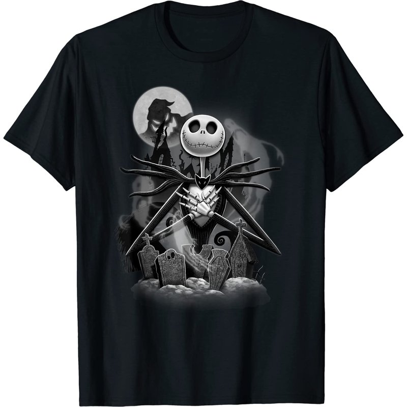 Nightmare Before Christmas Jack Night Scene T-Shirt for Men — Mens T Shirts