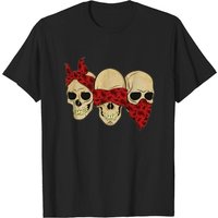 T-Shirt Hear See Speak No Evil Skull Heads pour hommes