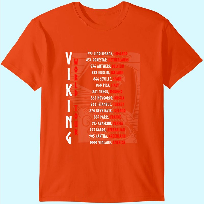 T-Shirt Viking World Tour Impression Avant et Arrière pour Hommes — T-shirts pour hommes