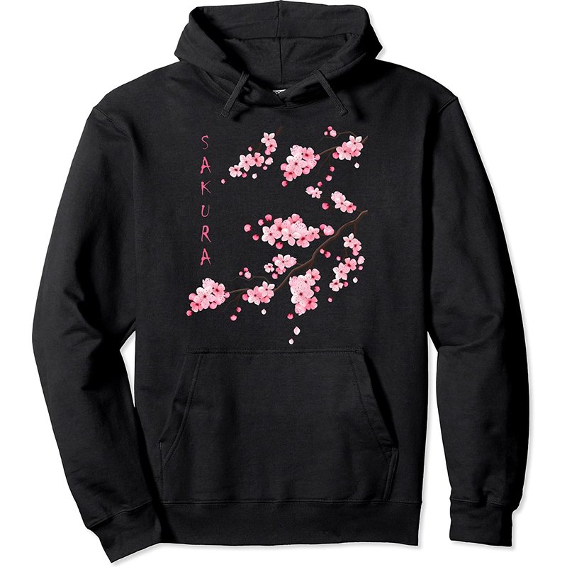 Hoodie Art Graphique Japonais Sakura Cerisier Vintage — Sweats à capuche pour hommes