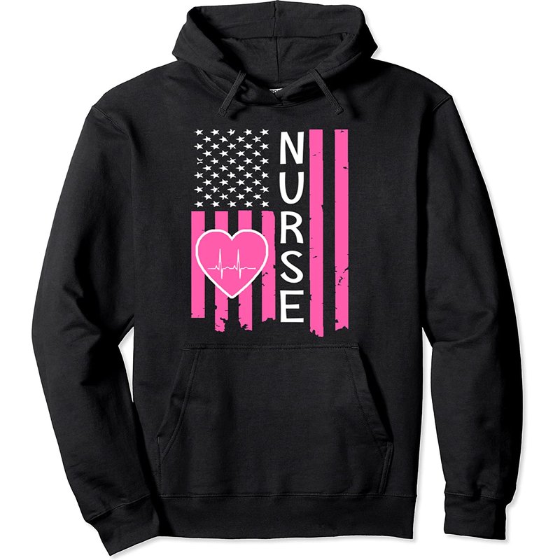 Hoodie Infirmier avec Drapeau Américain — Sweats à capuche pour hommes
