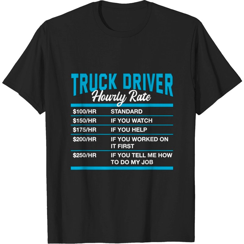T-Shirt Tarif Horaire Chauffeur de Camion pour Hommes — T-shirts pour hommes
