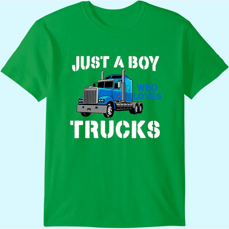 Juste un garçon qui aime les camions T-shirt semi pour hommes — T-shirts pour hommes