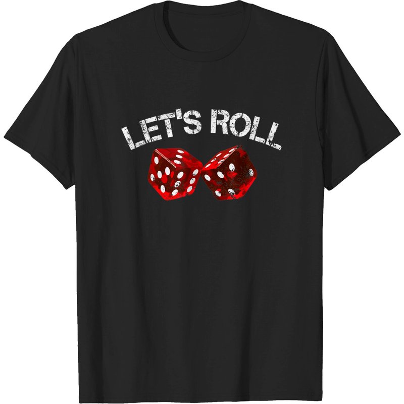 T-shirt Let's Roll Funny Red Dice Craps pour hommes — T-shirts pour hommes