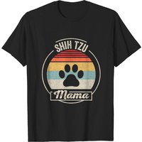 T-shirt Vintage Shih Tzu Mama pour hommes en noir