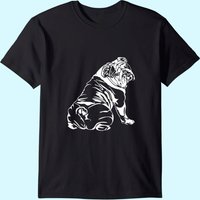 T-Shirt Bulldog Anglais pour Hommes en Noir