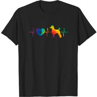 T-Shirt pour Hommes Heartbeat Paw Poodle Tie Dye pour Chiens